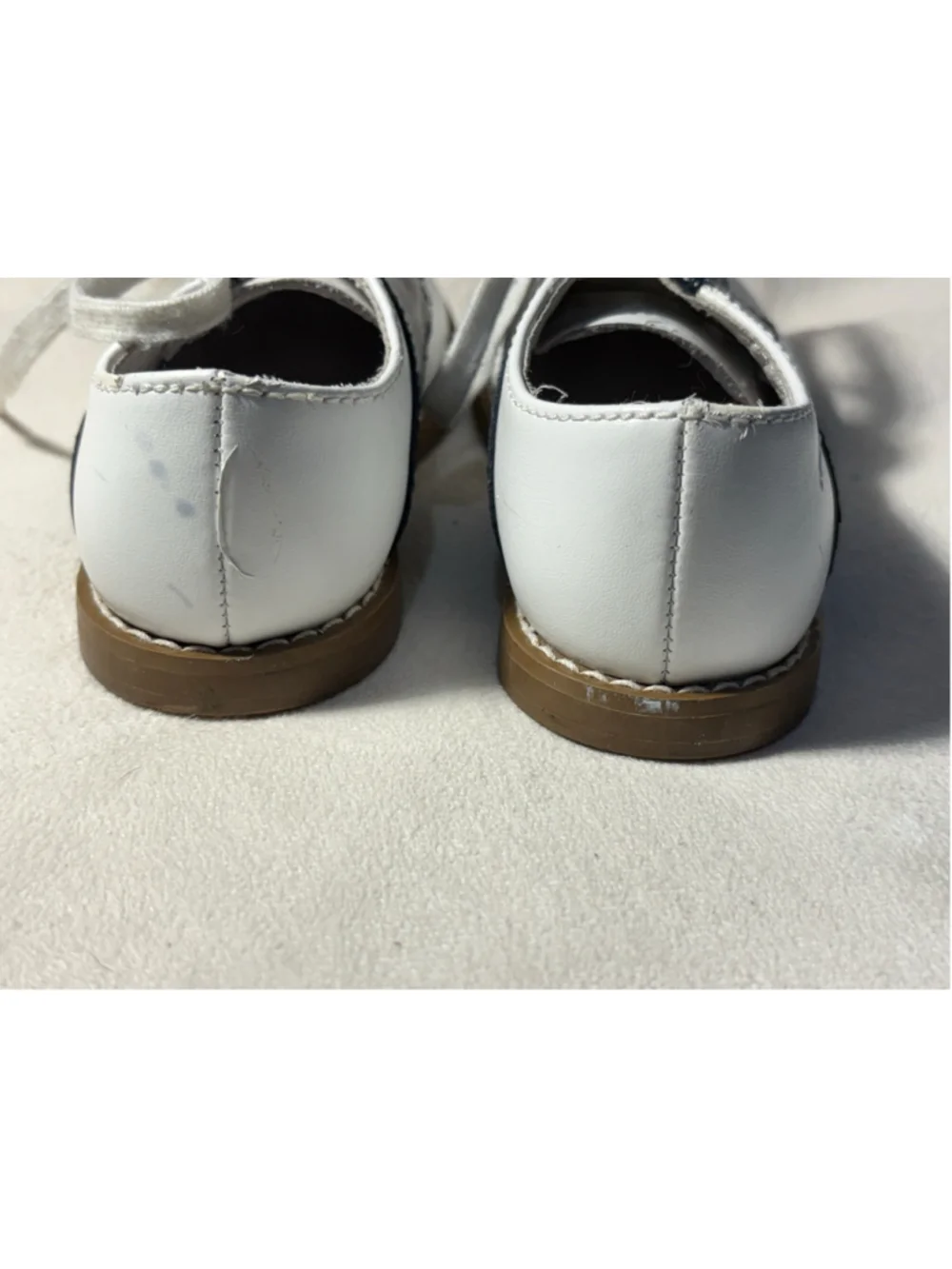 Kids Unisex Dress Shoes White and Navy
